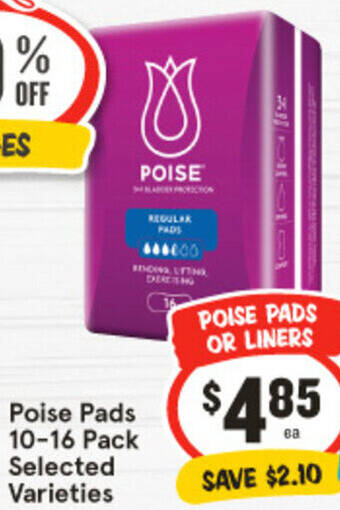 IGA Poise Pads 10-16 Pack offer