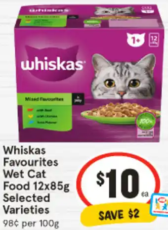 IGA Whiskas Favourites Wet Cat Food 12x85g offer