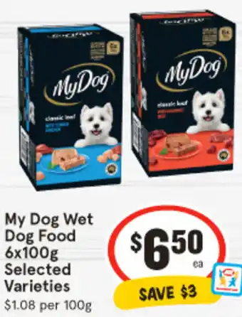 IGA My Dog Wet Dog Food 6x100g offer