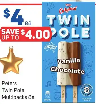 Foodland Peters Twin Pole Multipacks 8s offer