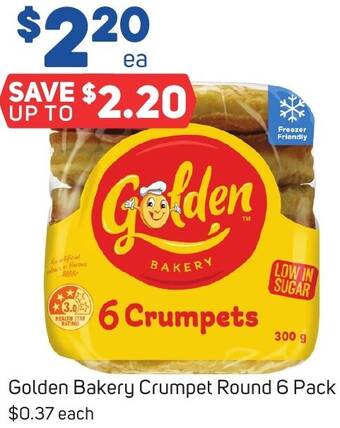 Foodland Golden Bakery Crumpet Round 6 Pack offer