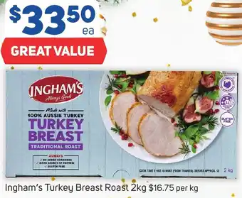 Foodland Ingham's Turkey Breast Roast 2kg offer