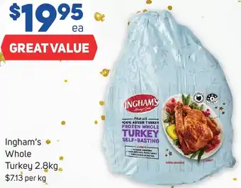 Foodland Ingham's Whole Turkey 2.8kg offer