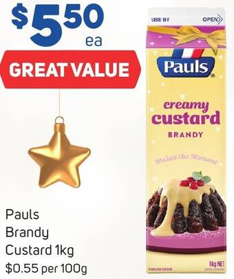 Foodland Pauls Brandy Custard 1kg offer