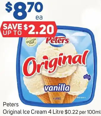 Peters Original Ice Cream 4 Litre