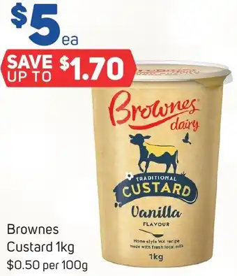 Foodland Brownes Custard 1kg offer