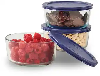 Pyrex simply store 2 cup round storage dish with blue lid