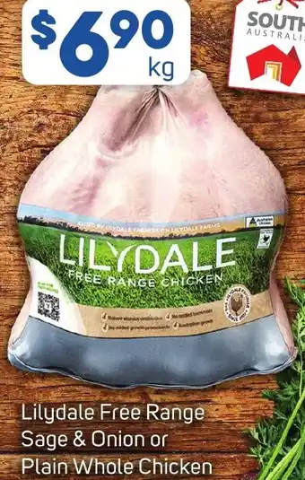 Foodland Lilydale Free Range Sage & Onion or Plain Whole Chicken offer