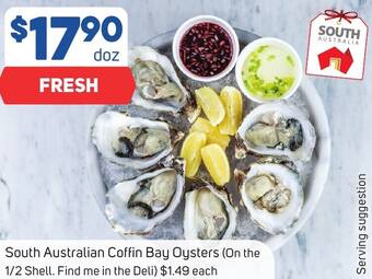 Foodland South Australian Coffin Bay Oysters offer