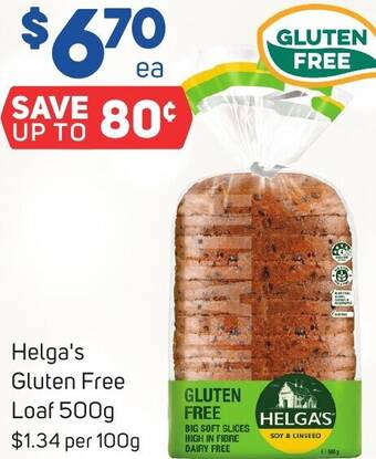Foodland Helga's Gluten Free Loaf 500g offer