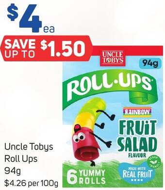 Foodland Uncle Tobys Roll Ups 94g offer