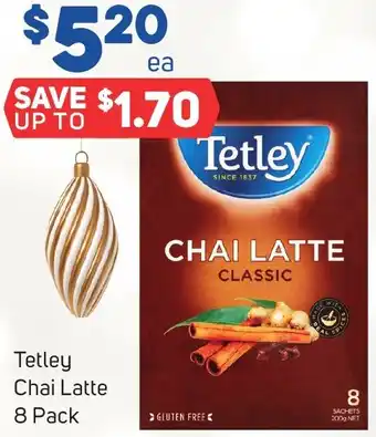 Foodland Tetley Chai Latte 8 Pack offer
