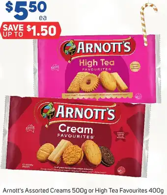 Arnott's Assorted Creams 500g or High Tea Favourites 400g