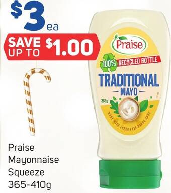 Foodland Praise Mayonnaise Squeeze 365-410g offer