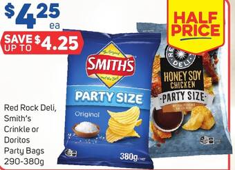 Foodland Red Rock Deli, Smith's Crinkle or Doritos Party Bags 290-380g offer