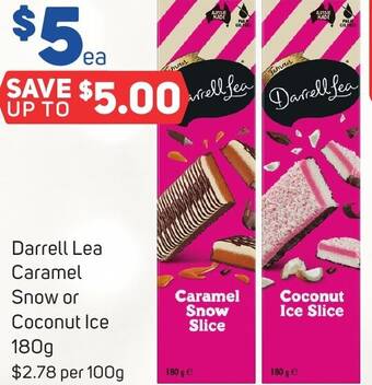 Foodland Darrell Lea Caramel Snow or Coconut Ice 180g offer