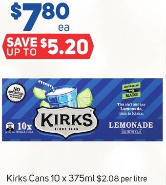 Foodland Kirks Cans 10 x 375ml offer