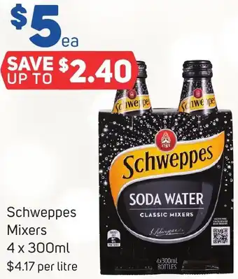 Foodland Schweppes Mixers 4 x 300ml offer