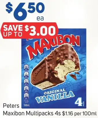 Foodland Peters Maxibon Multipacks 4s offer