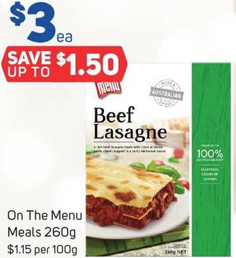 Foodland On The Menu Meals 260g offer