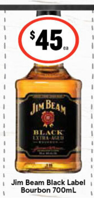 IGA Liquor Jim Beam Black Label Bourbon 700mL offer