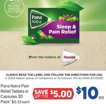 Foodland Pana Natra Pain Relief Tablets or Capsules 30 Pack offer