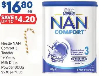 Foodland Nestlé NAN Comfort 3 Toddler 1+ Years Milk Drink Powder 800g offer