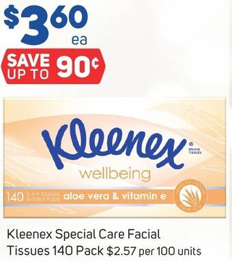 Foodland Kleenex Special Care Facial Tissues 140 Pack offer