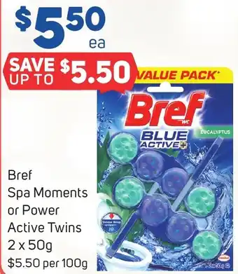 Foodland Bref Spa Moments or Power Active Twins 2 x 50g offer