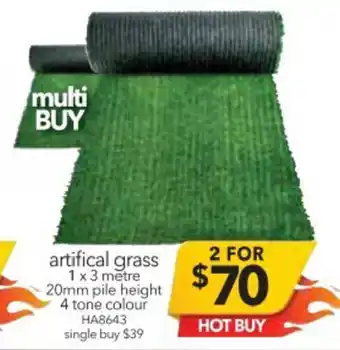 Cheap as Chips artificial grass 1 x 3 metre - HA8643 offer