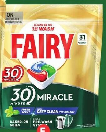 Foodland Fairy 30 Minute Miracle Dishwashing Tablets 31 Pack offer