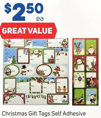 Foodland Christmas Gift Tags Self Adhesive offer