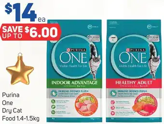 Foodland Purina One Dry Cat Food 1.4-1.5kg offer