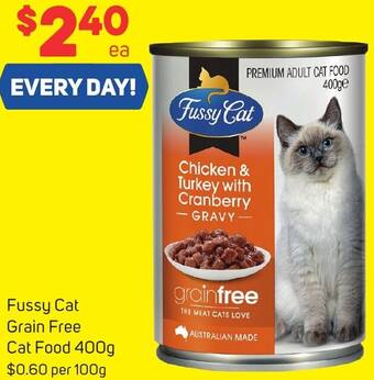 Foodland Fussy Cat Grain Free Cat Food 400g offer
