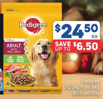 Foodland Pedigree Dry Dog Food 8kg offer