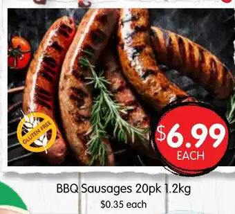 BBQ Sausages 20pk 1.2kg