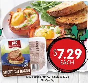 Spudshed KRC Bacon Short Cut Rindless 630g offer