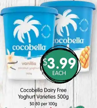 Cocobella Dairy Free Yoghurt Varieties 500g