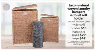 Cheap as Chips Jaxon Natural Woven Laundry - Toilet Roll Holder offer