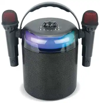 Brooklyn karaoke machine with 2 microphones - black