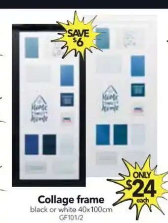 Cheap as Chips Collage Frame Black or White 40x100cm offer