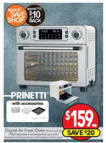 Cheap as Chips Digital Air Fryer Oven 23 Litre KA7958 Powerful 1700W offer