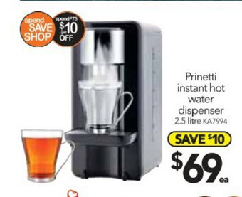 Cheap as Chips Prinetti Instant Hot Water Dispenser 2.5 Litre offer