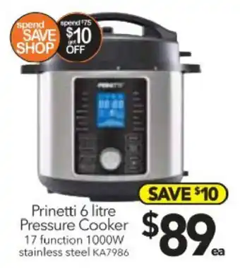 Cheap as Chips Prinetti 6 Litre Pressure Cooker offer