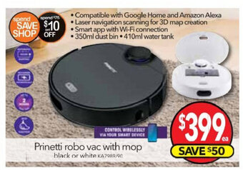 Cheap as Chips Prinetti Robo VAC with Mop offer