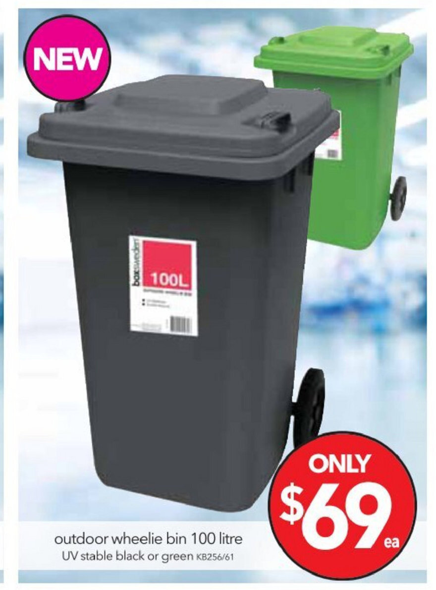 Outdoor Wheelie Bin 100 Litre offer at Cheap as Chips