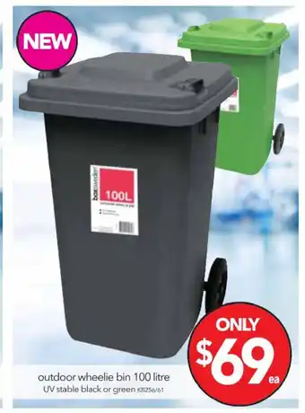 Cheap as Chips Outdoor Wheelie Bin 100 Litre offer