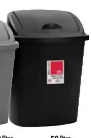 Cheap as Chips Box Sweden Swing Bin Black or Grey 50 Litre offer