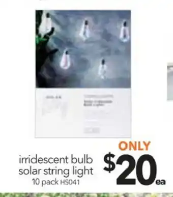 Cheap as Chips Irridescent Bulb Solar String Light 10 Pack offer