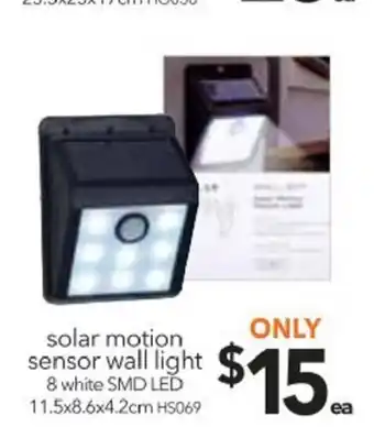 Cheap as Chips Solar Motion Sensor Wall Light 8 White SMD LED offer